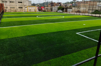 Cancha futbol 7 franjeado pasto sintetico