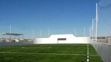 malla postes y red perimetral futbol 5